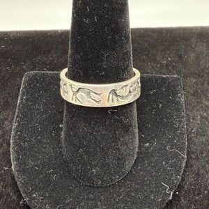 Sterling Silver Kokopelli Flute Player Ring Band Size 8.75